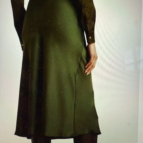 Lauren Ralph Lauren SATIN CHARMEUSE MIDI SKIRT ~ NWT ~ SIZE 14W - Picture 7 of 8